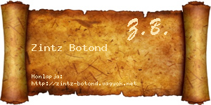 Zintz Botond névjegykártya